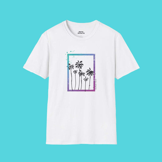 California Dreaming Nebula Palm Tree T-shirt - Animal Instinctive
